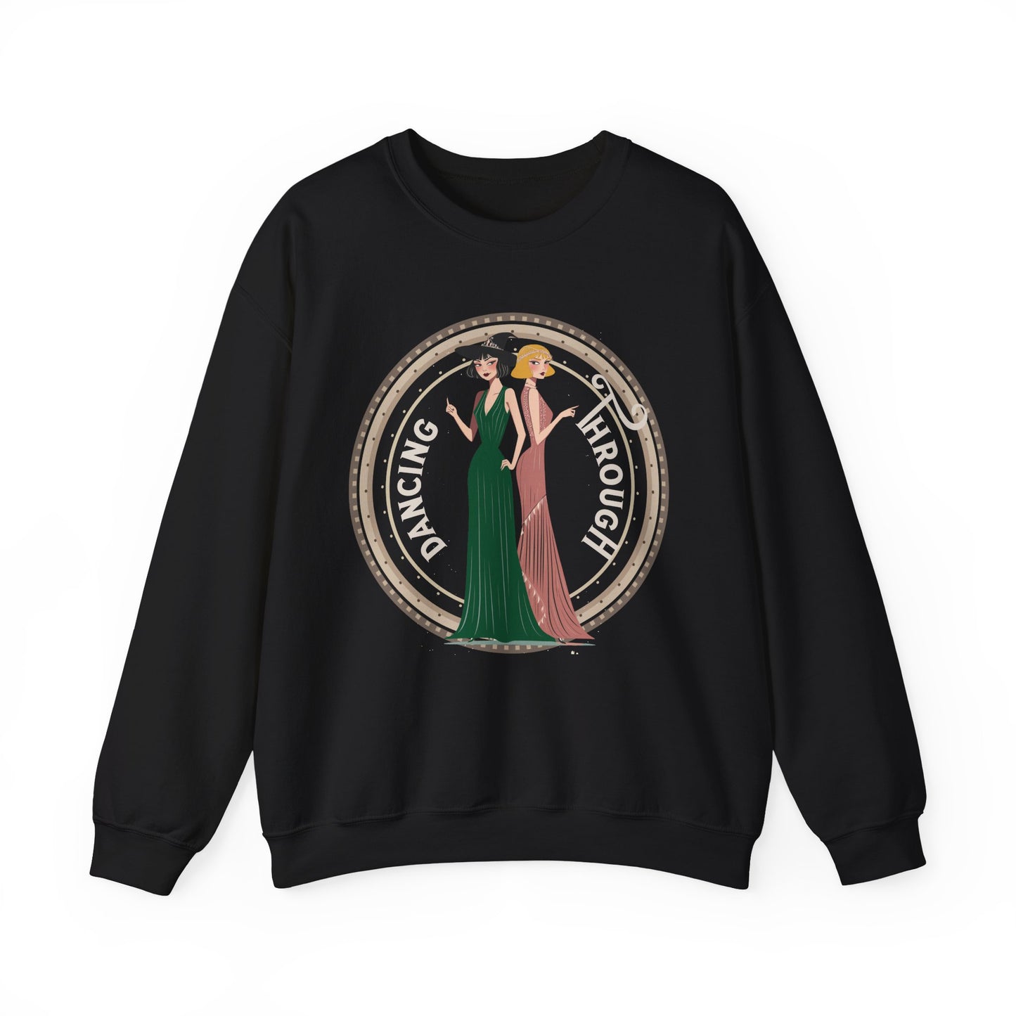 Wicked Dancing through Life Ozdust Ballroom Unisex Crewneck Sweatshirt, Wicked Elphaba and Glinda Shirt, Ozdust Ballroom Sweatshirt