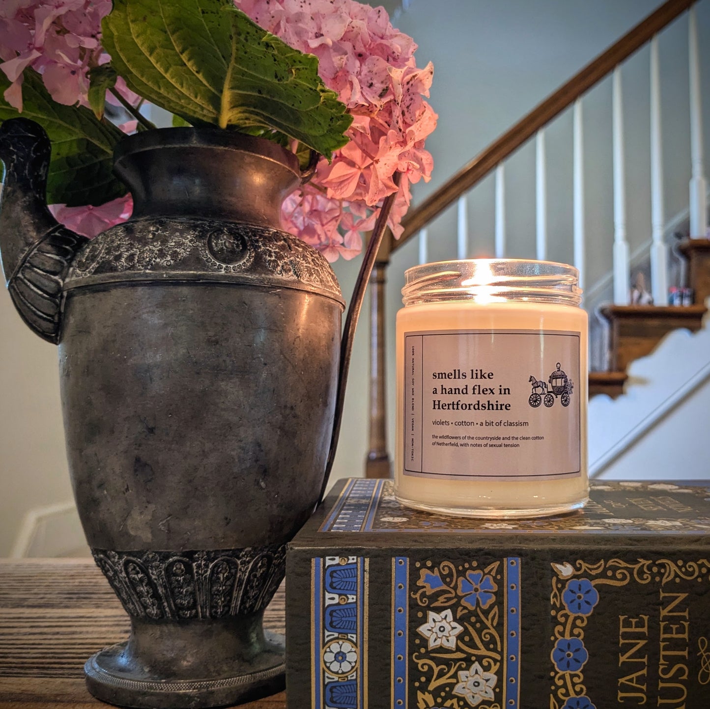 Hand Flex in Hertfordshire Pride and Prejudice Candle